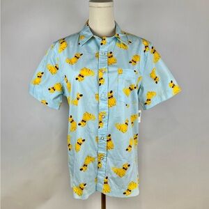 Disney Pixar Men’s Button Down Short Sleeve Shirt, Up, Dug, Dog, Size XS, NWT